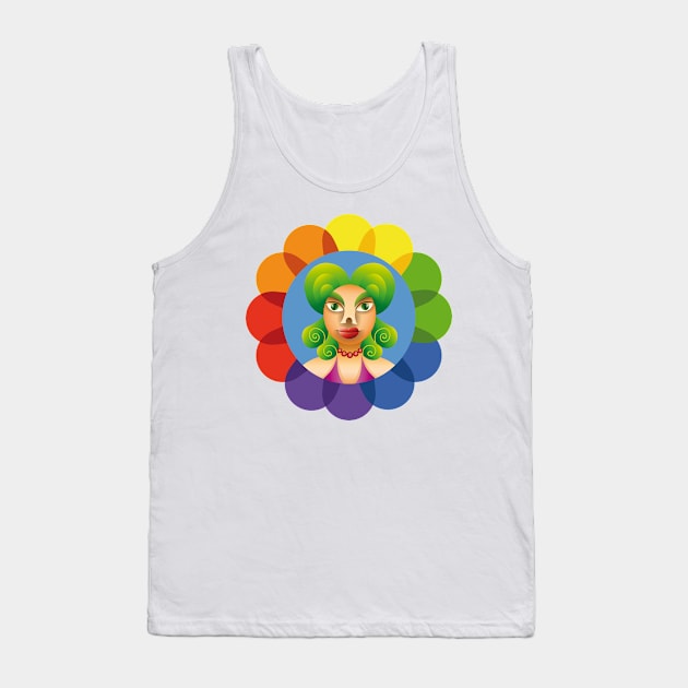 Female Face Tank Top by Myrarte